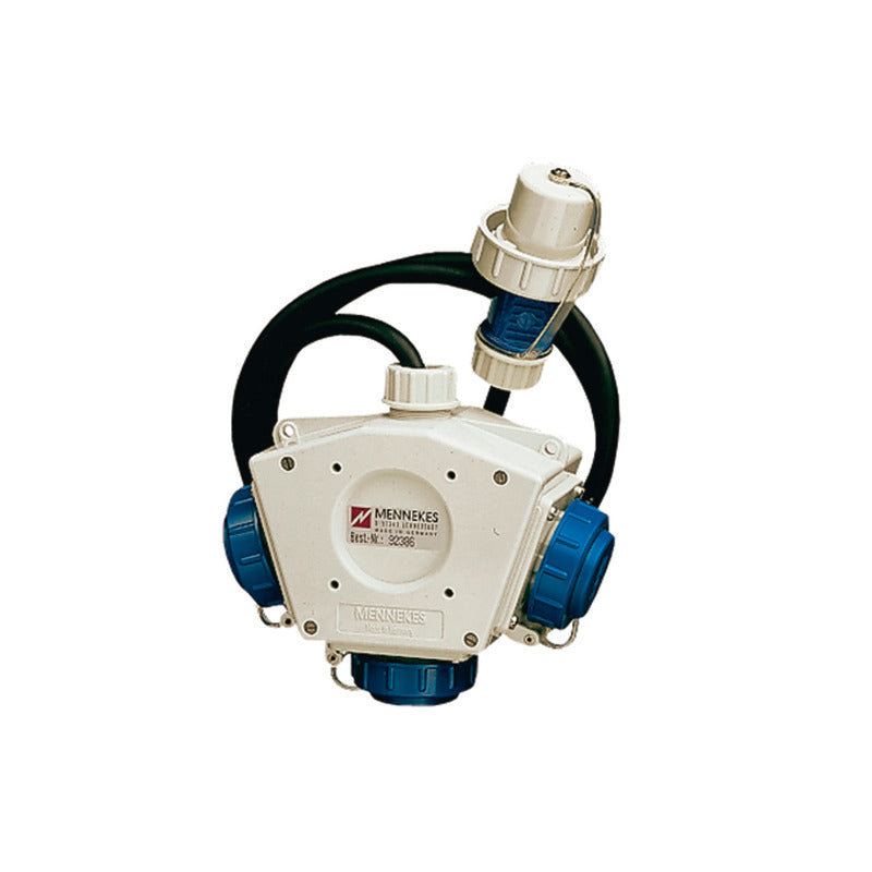 Doktorvolt Stromverteiler TD-S/FI mit Mennekes Steckdosen-Kombination 2x 230V Schuko 1x 16A CEE, mit LS-Schalter FI-Schalter Baustromverteiler mit Sicherheitsklappdeckeln Wandverteiler verdrahtet IP44