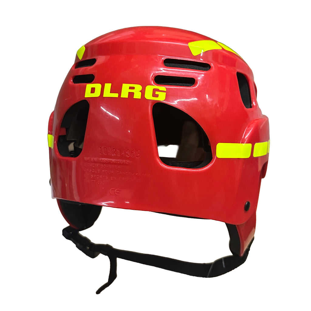 Tahe Embrun Helm rot mit DLRG Beklebung – gebraucht