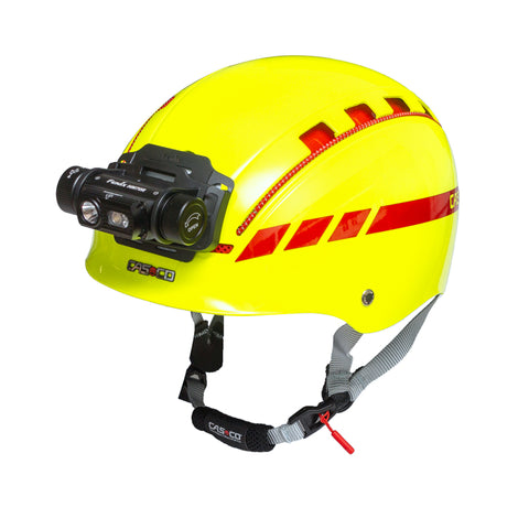 helmkamera für fahrradhelm Casco Gams mit Fenix HM70R - gelb